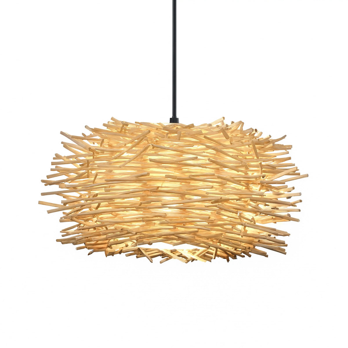 Aléria woven rattan nest pendant light
