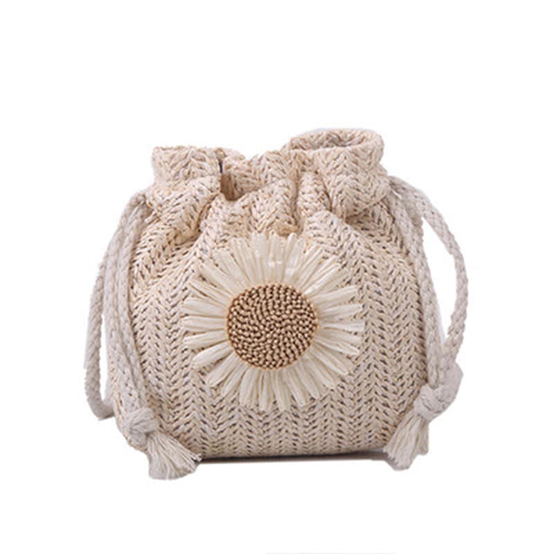 Everyday woven rattan purse – beige variant, another view