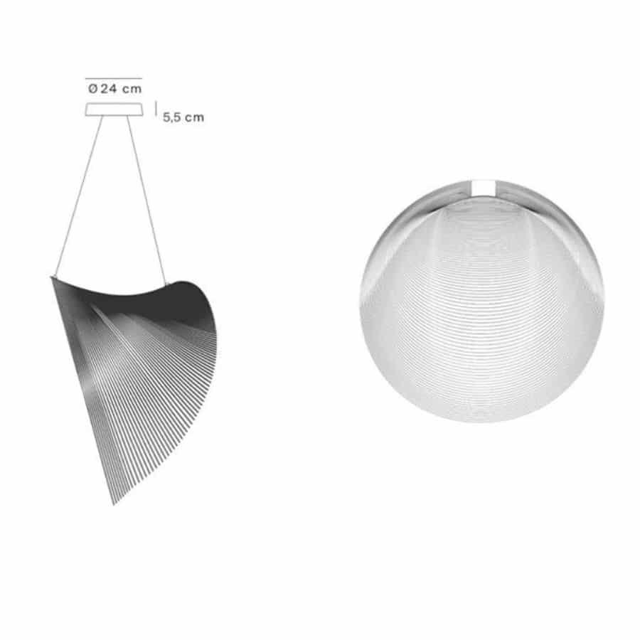 Futuristic geometric wood blade pendant light – multiple views