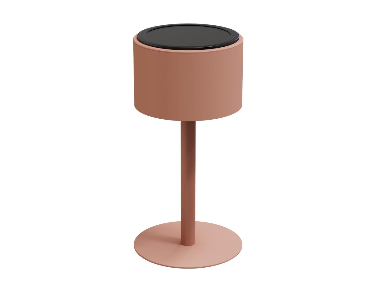Arlo Round red aluminum solar lamp