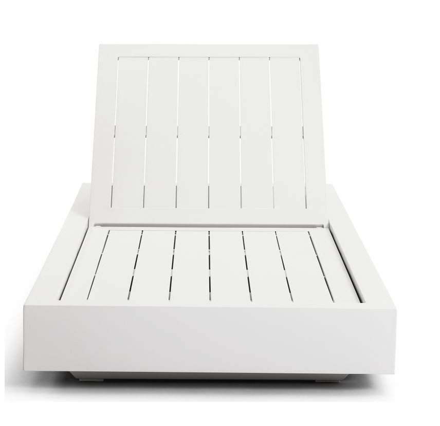 Como Bed white aluminum sunbed with high-density mattress – another view (2)