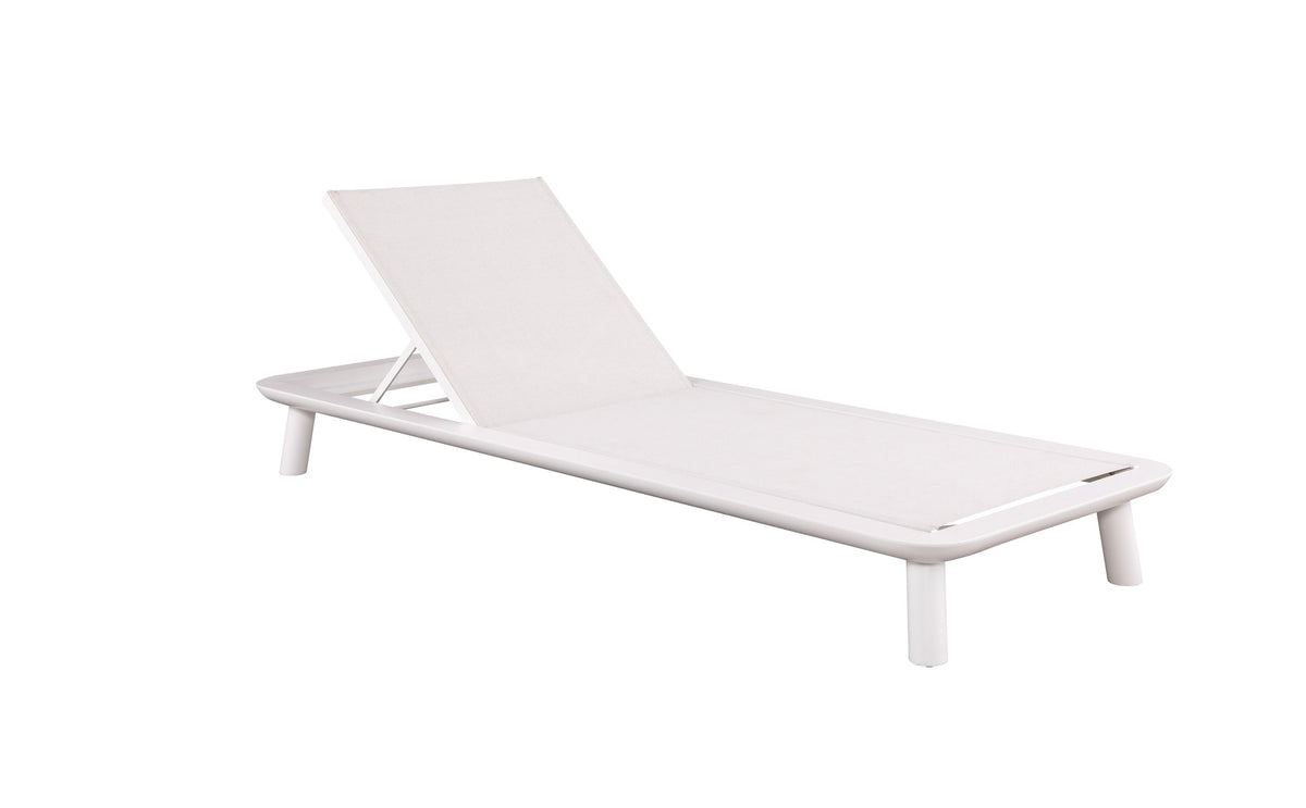 Lara low-profile aluminum textilene chaise lounge – another view