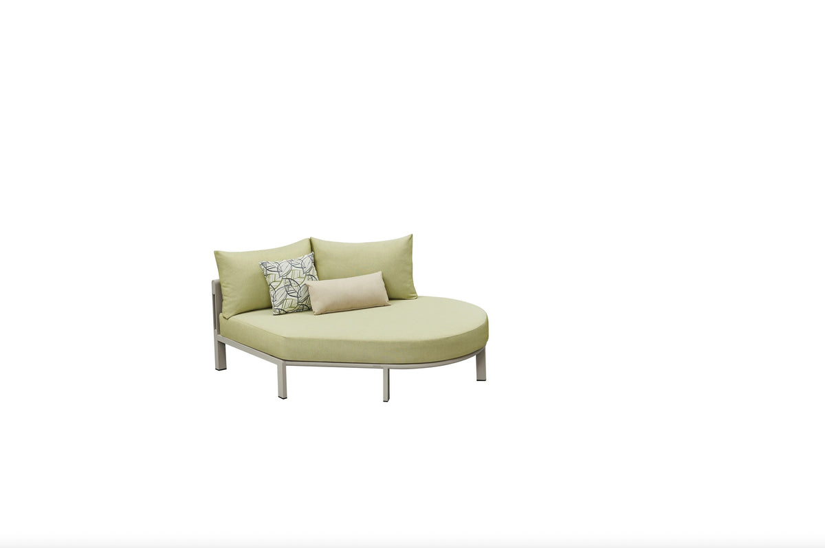 Milan green rope outdoor sectional with rounded chaise – another view