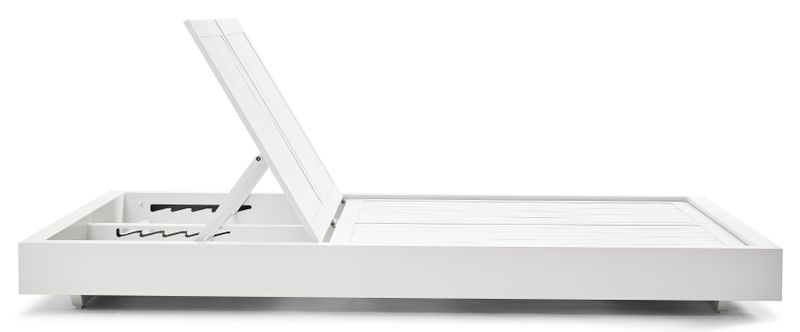 Como Bed white aluminum double chaise lounge – another view (3)