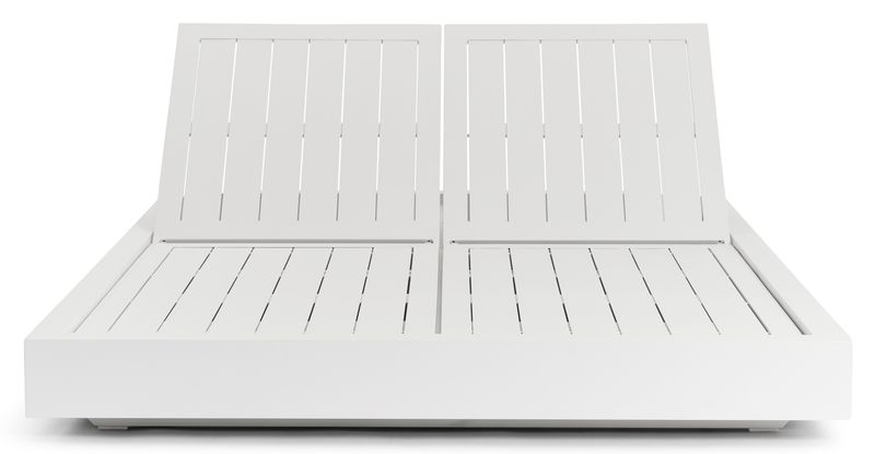 Como Bed white aluminum double chaise lounge