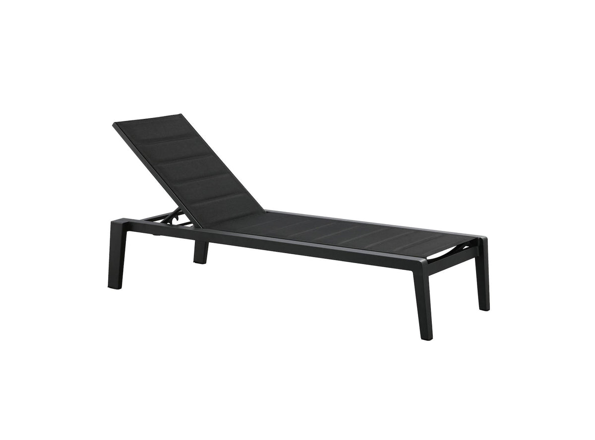 Lovy stackable aluminum textilene chaise lounge