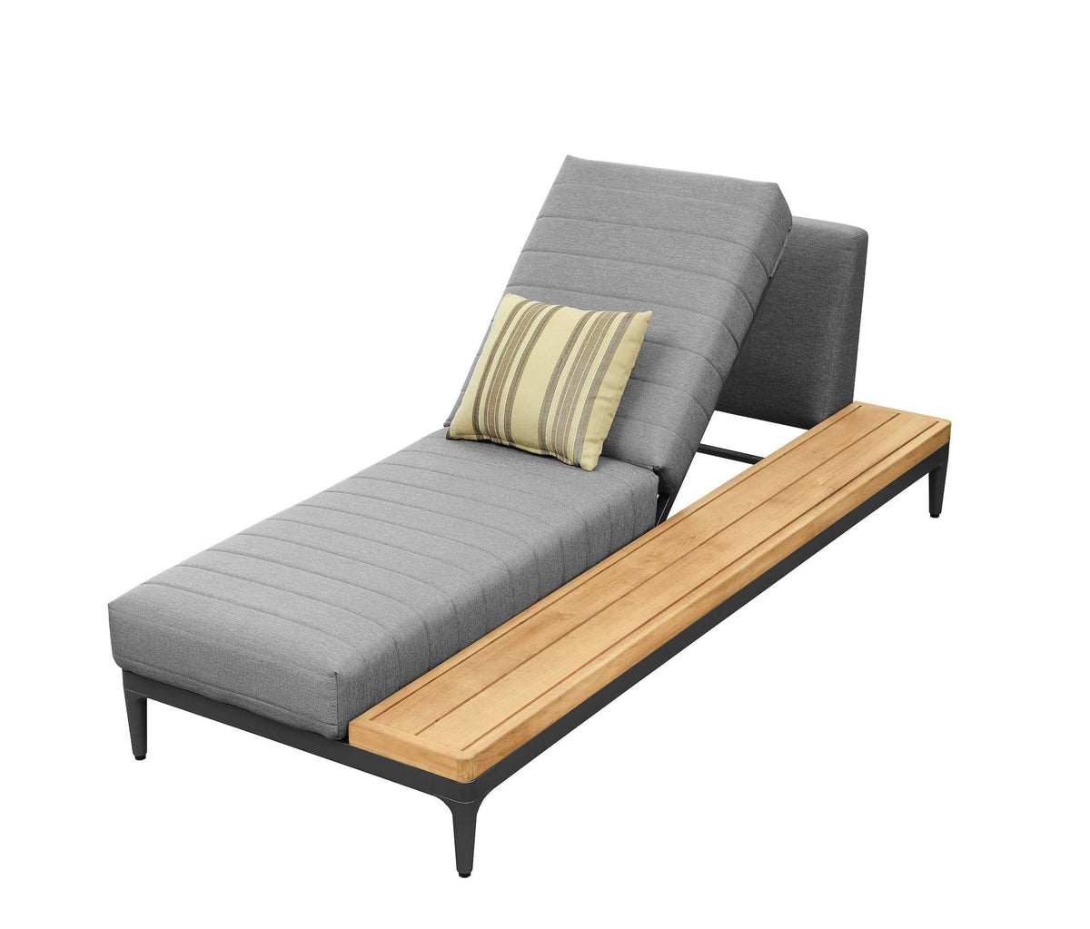 Sira anthracite aluminum and teak double chaise lounge