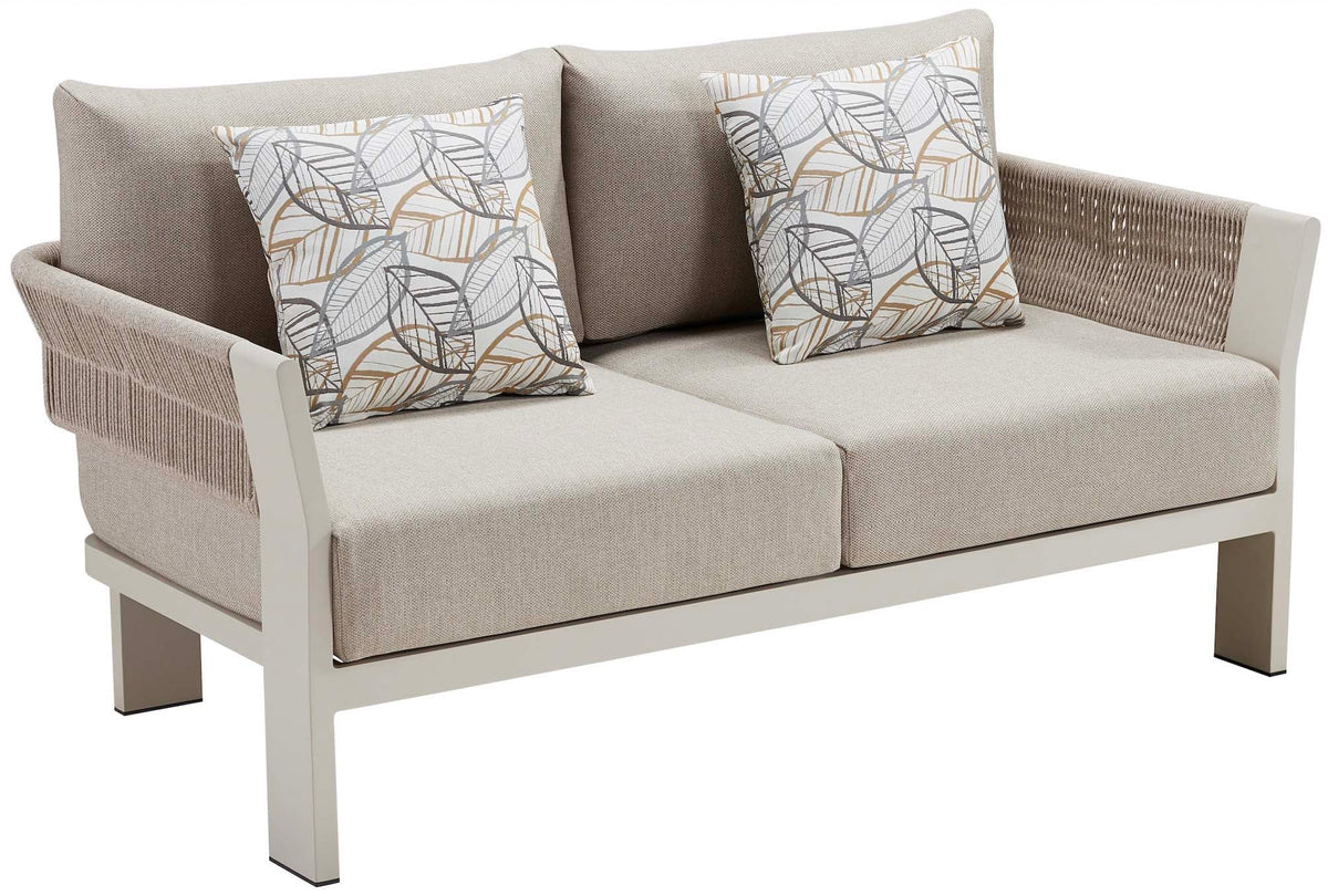 2-seat sofa from the Olby 4-seat aluminum and rope patio loveseat set