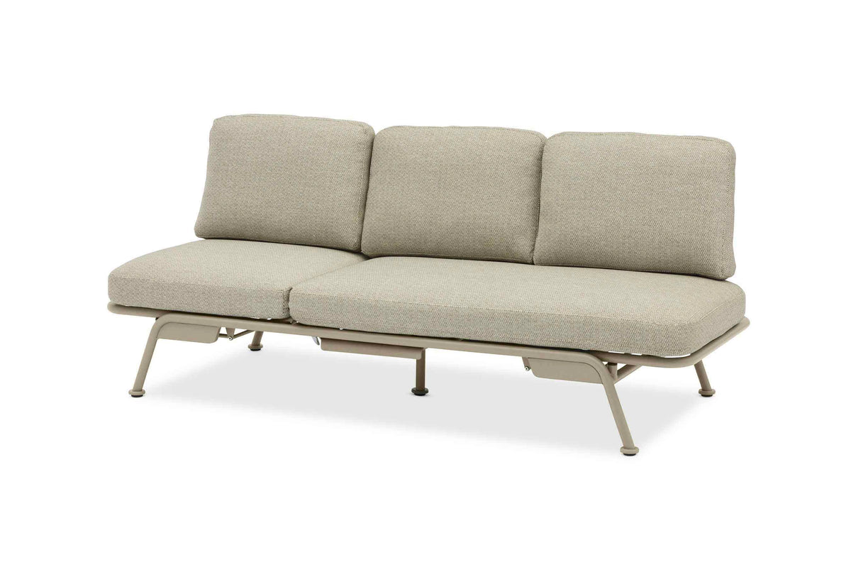 Sunny beige convertible aluminum outdoor sofa lounger