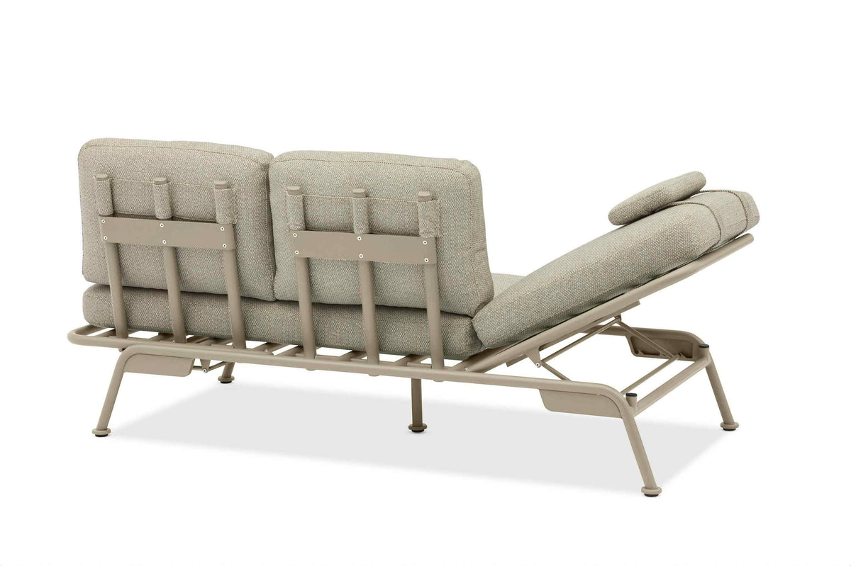 Sunny beige convertible aluminum outdoor sofa lounger – another view