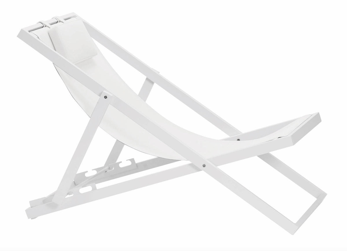 Kassy white folding aluminum sling chair