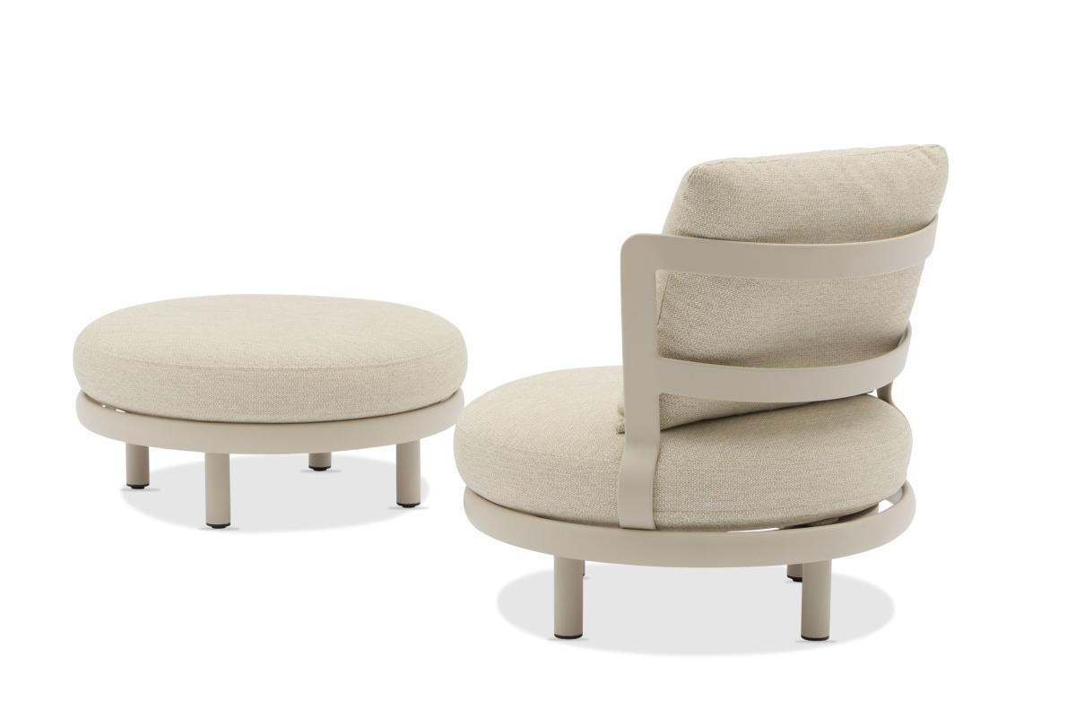 Rosa padded aluminum outdoor pouf – another view