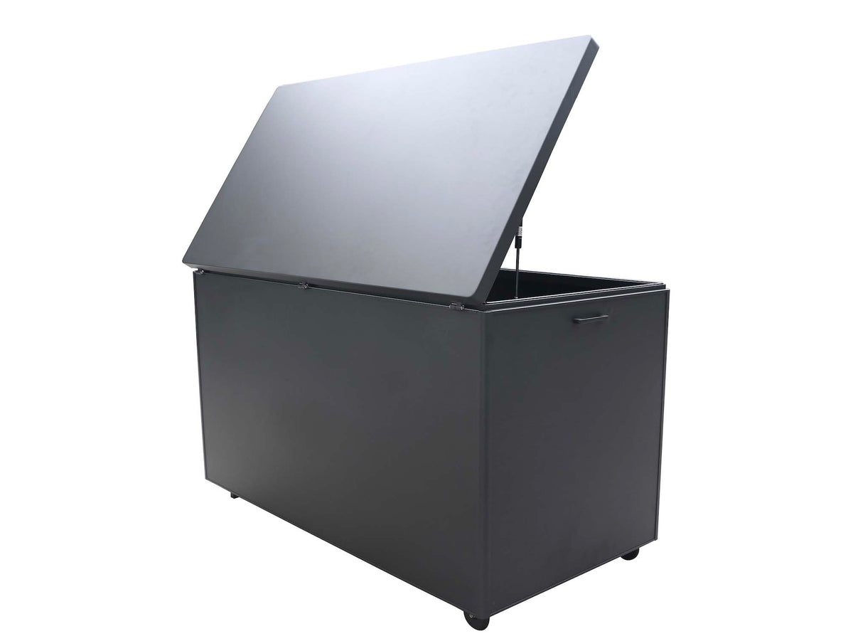 Easy charcoal aluminum deck box with wheels – another view
