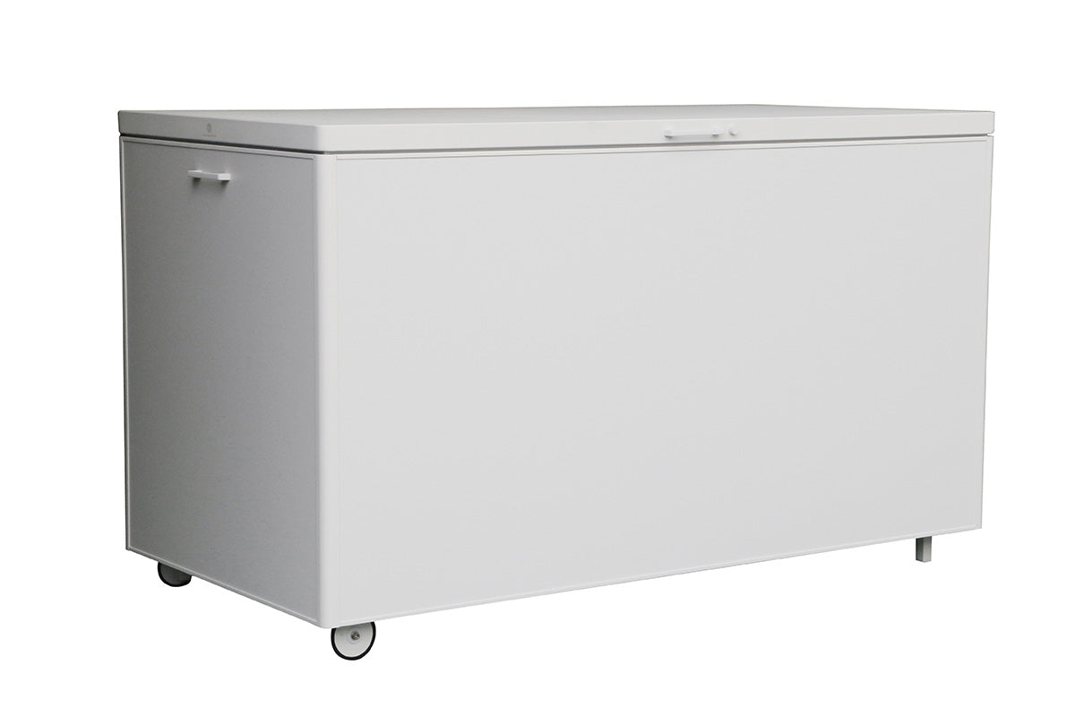 Easy white aluminum deck box with wheels