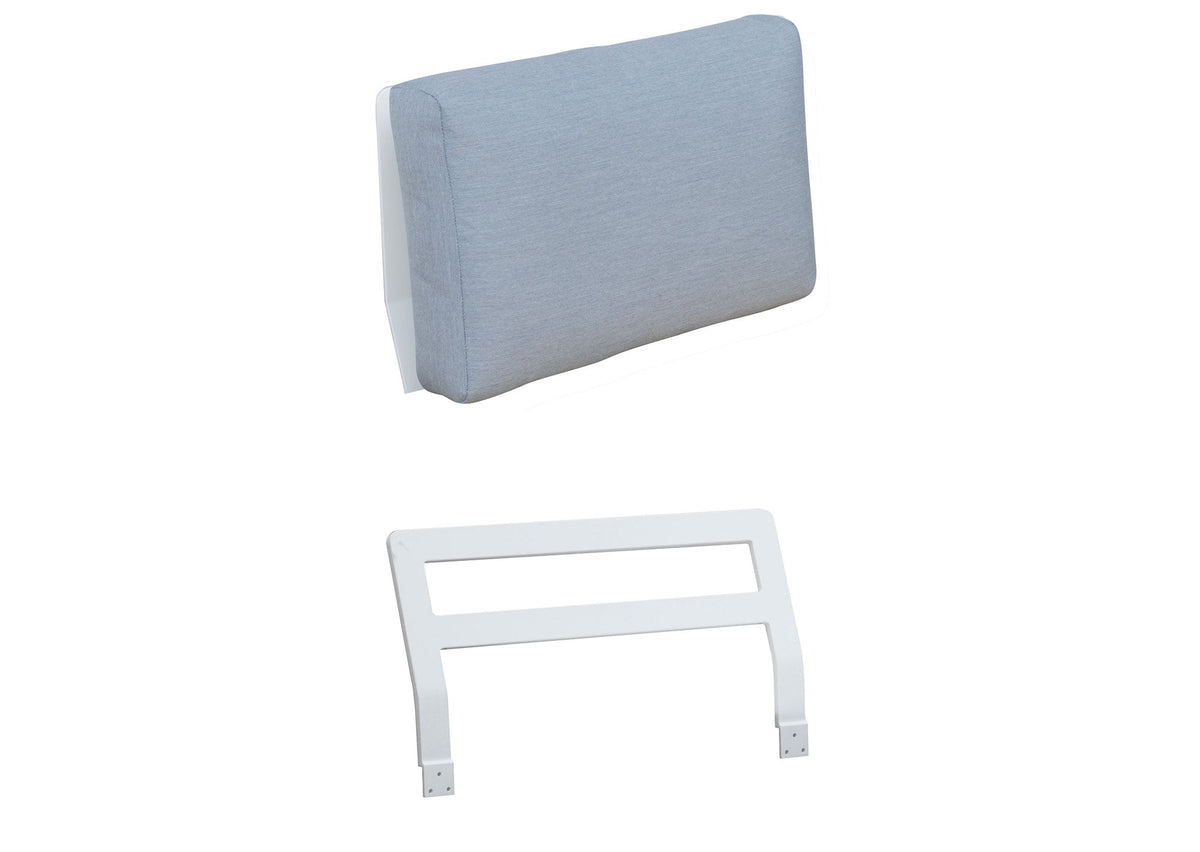 Tiny 6-seat white modular aluminum outdoor sofa – another view