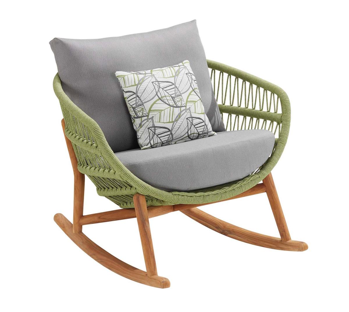 Fleur green rope outdoor rocking chair