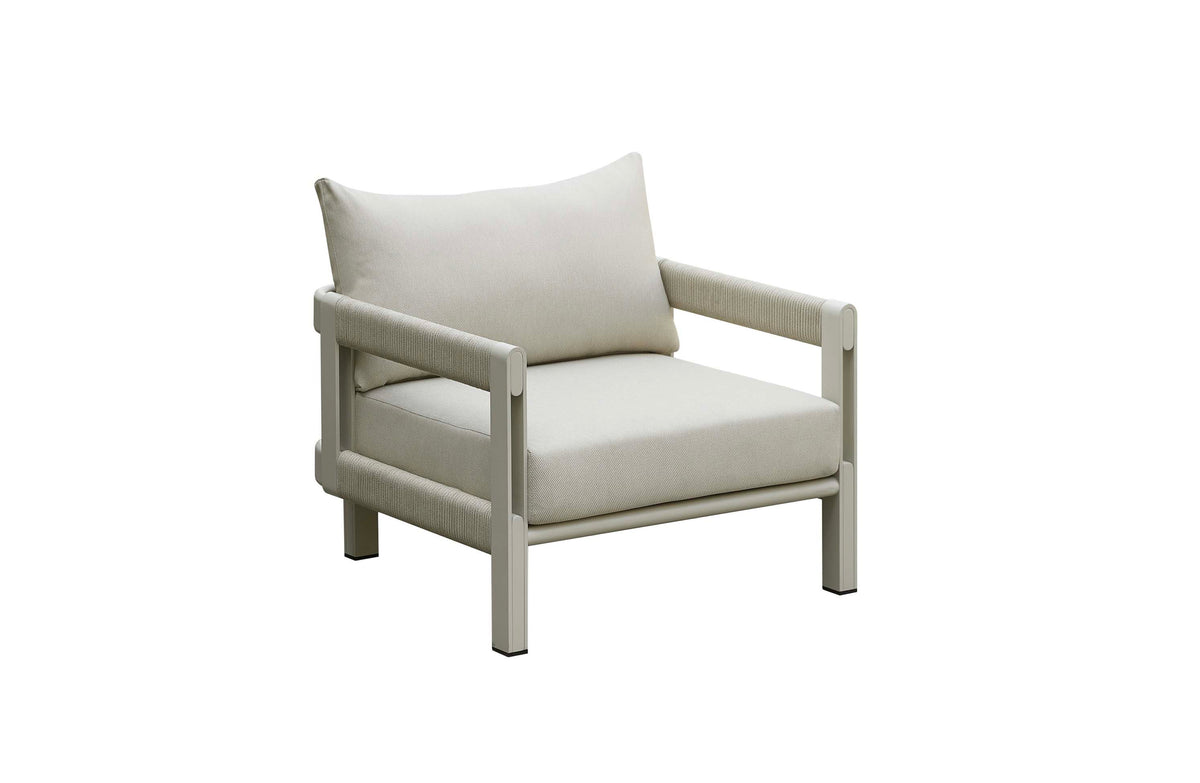 Milan 7-seat rope outdoor sectional with ice bucket armless chair – another view