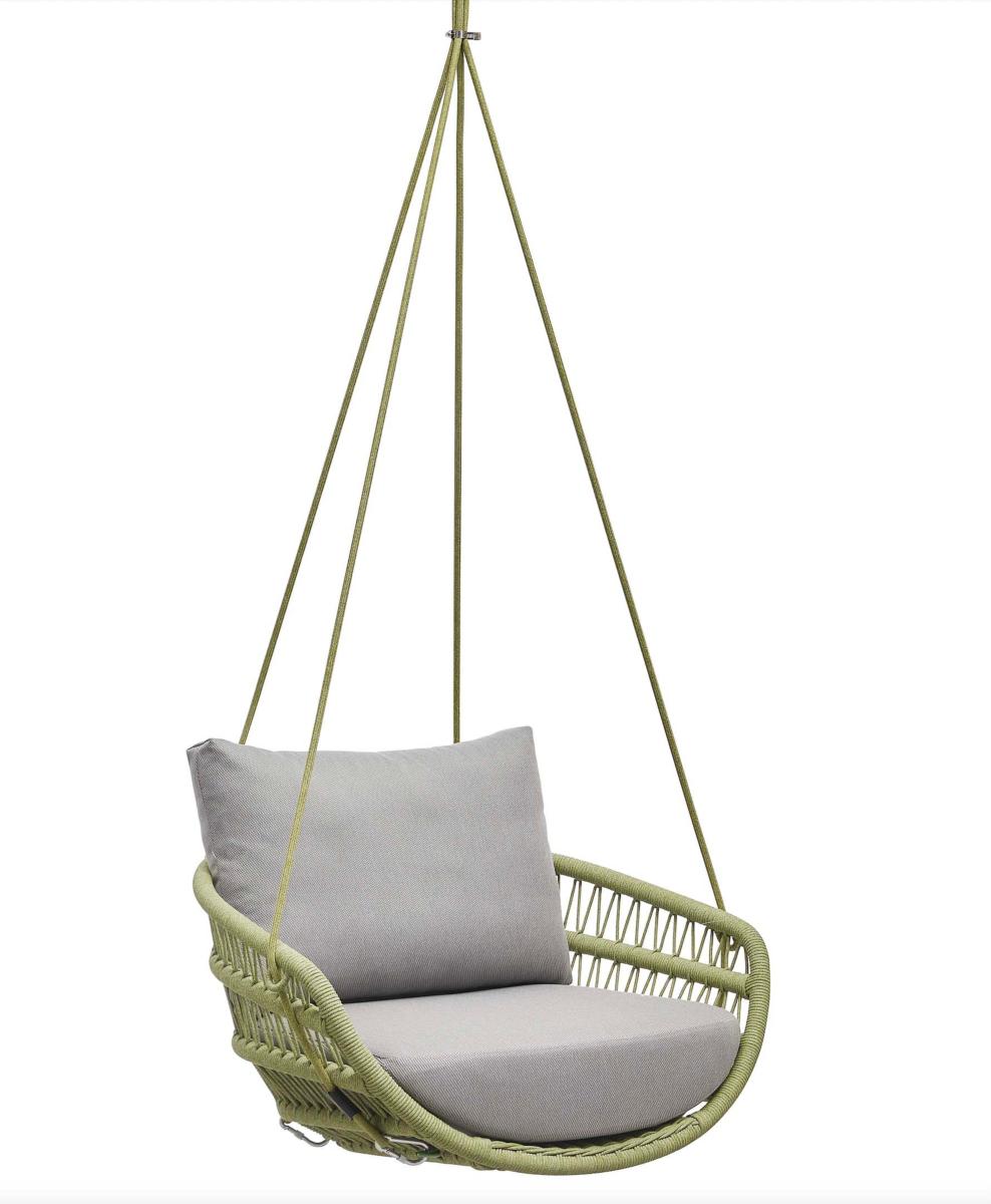 Fleur green rope hanging egg chair
