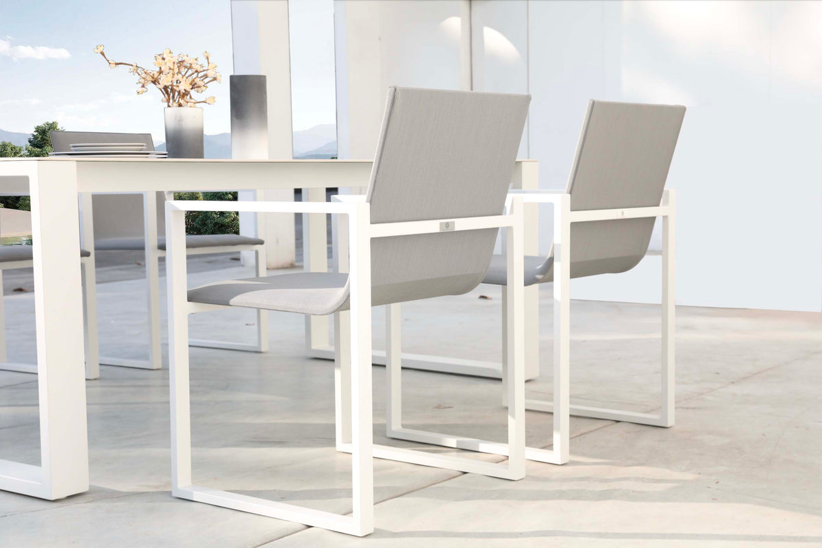 Como charcoal gray aluminum textilene dining armchairs, set of 2 – another view