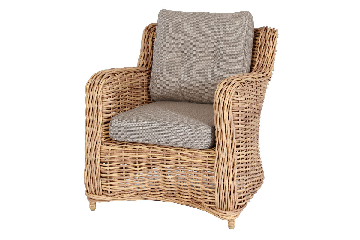 Mila resin wicker sofa set with 3-seat sofa and two armchairs in wicker color – another view