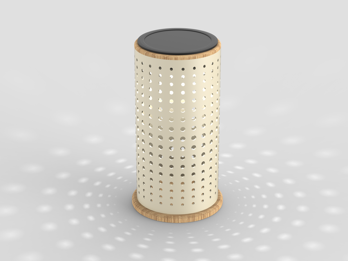 Arlo beige aluminum solar lamp