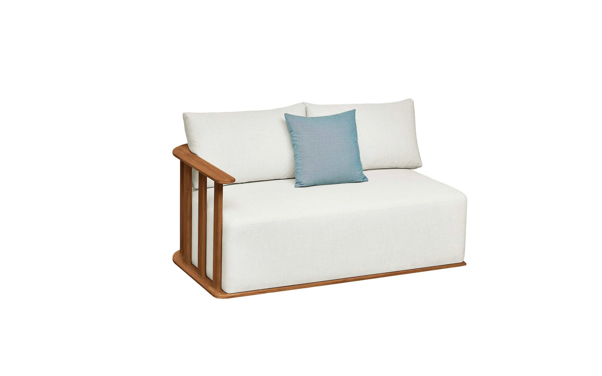 Roma solid teak outdoor sectional with slatted palisade design – another view