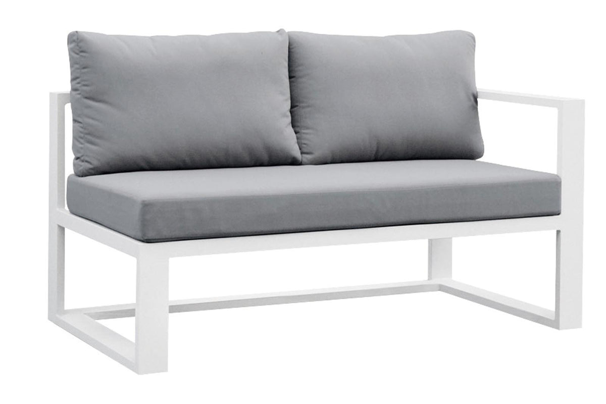 Chaise from the Belly Cool 8-seat aluminum outdoor sectional with pouf and coffee table – another view