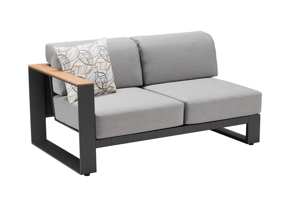 Chaise from the Sofy aluminum and teak modular outdoor sectional – another view