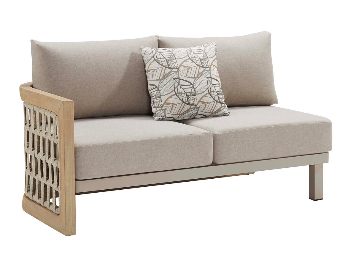 Palma solid teak and rope corner sofa with teak-top coffee table – another view