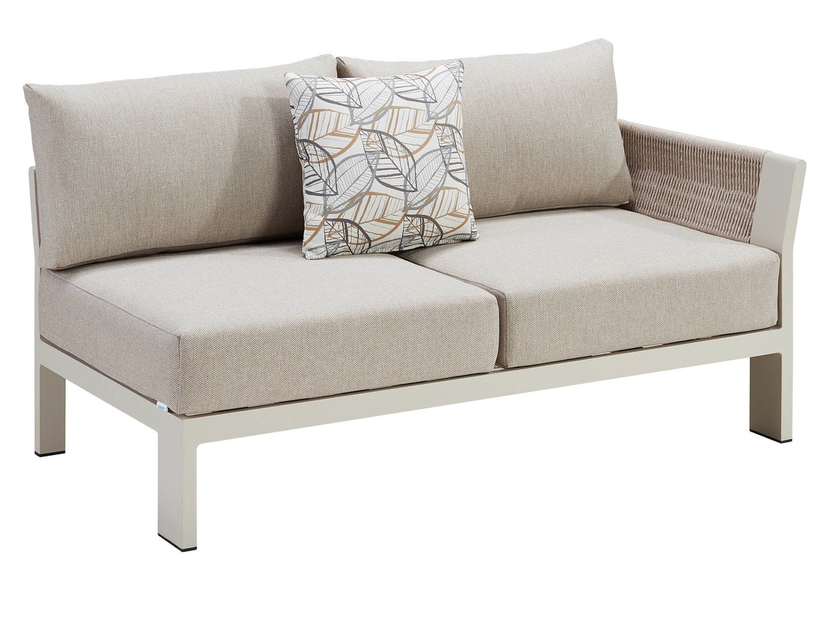 Olby braided rope outdoor corner sofa with teak coffee table – another view