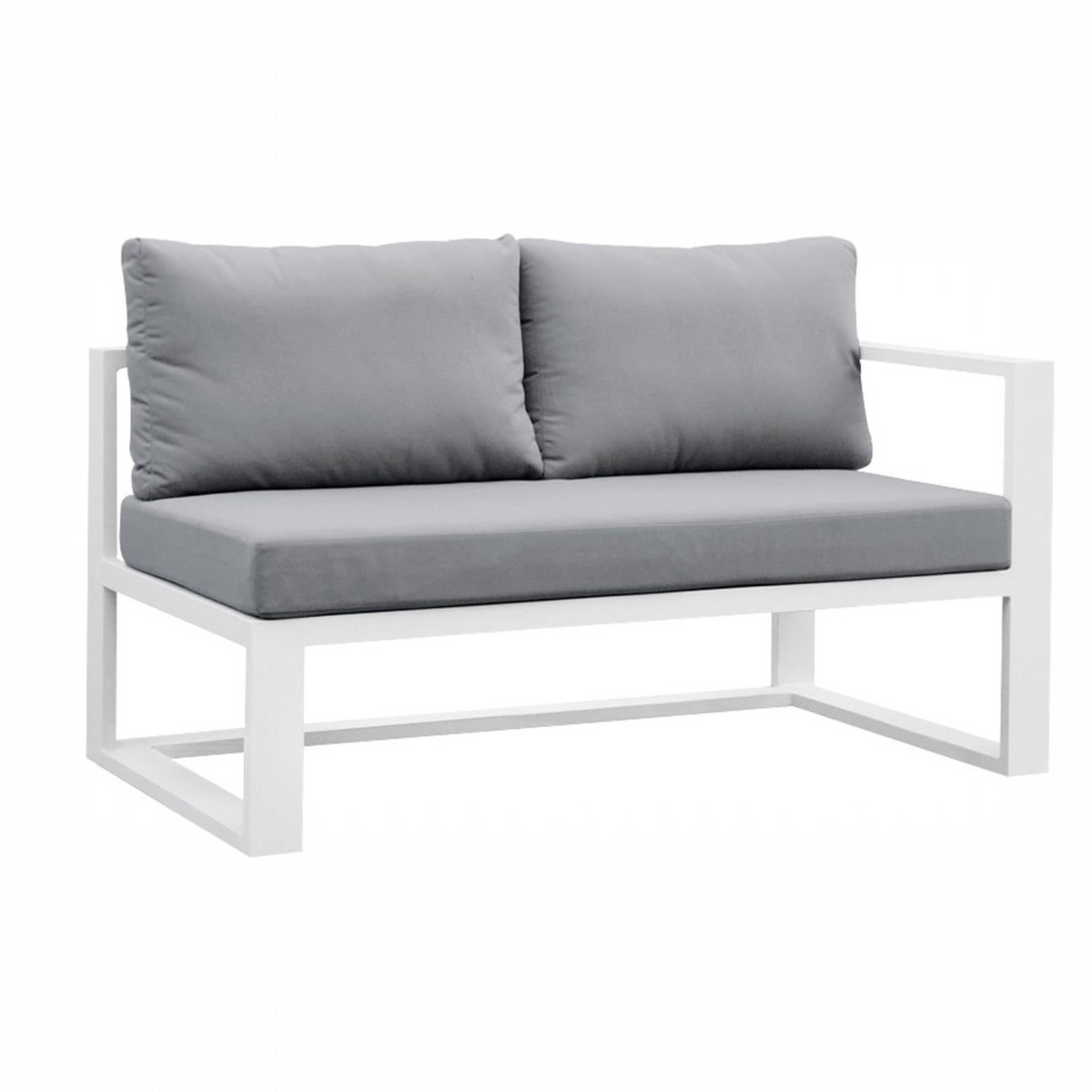Belly white aluminum left-arm outdoor chaise module