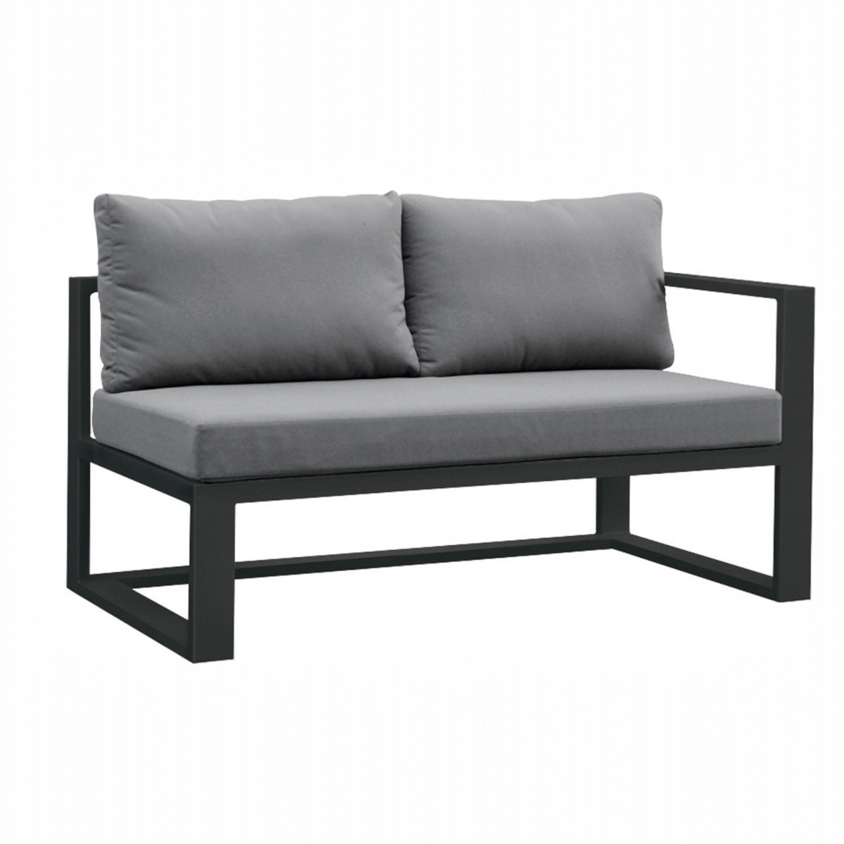 Belly black aluminum left-arm outdoor chaise module