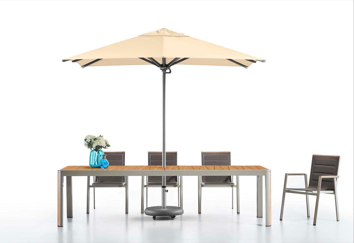 Loli beige gray aluminum patio umbrella, 2.75 x 2.75 m