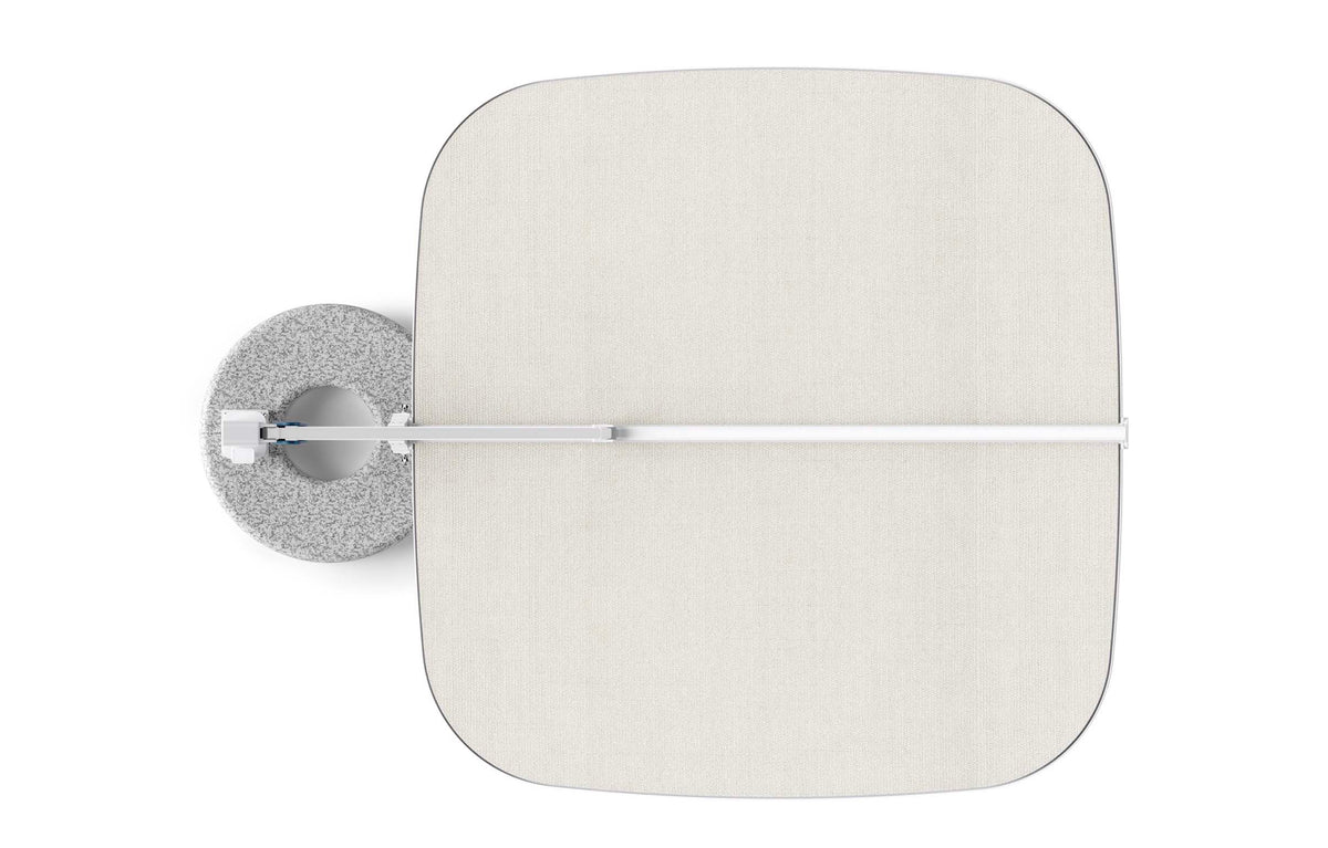 Alice white aluminum offset umbrella with acrylic canopy – close-up detail
