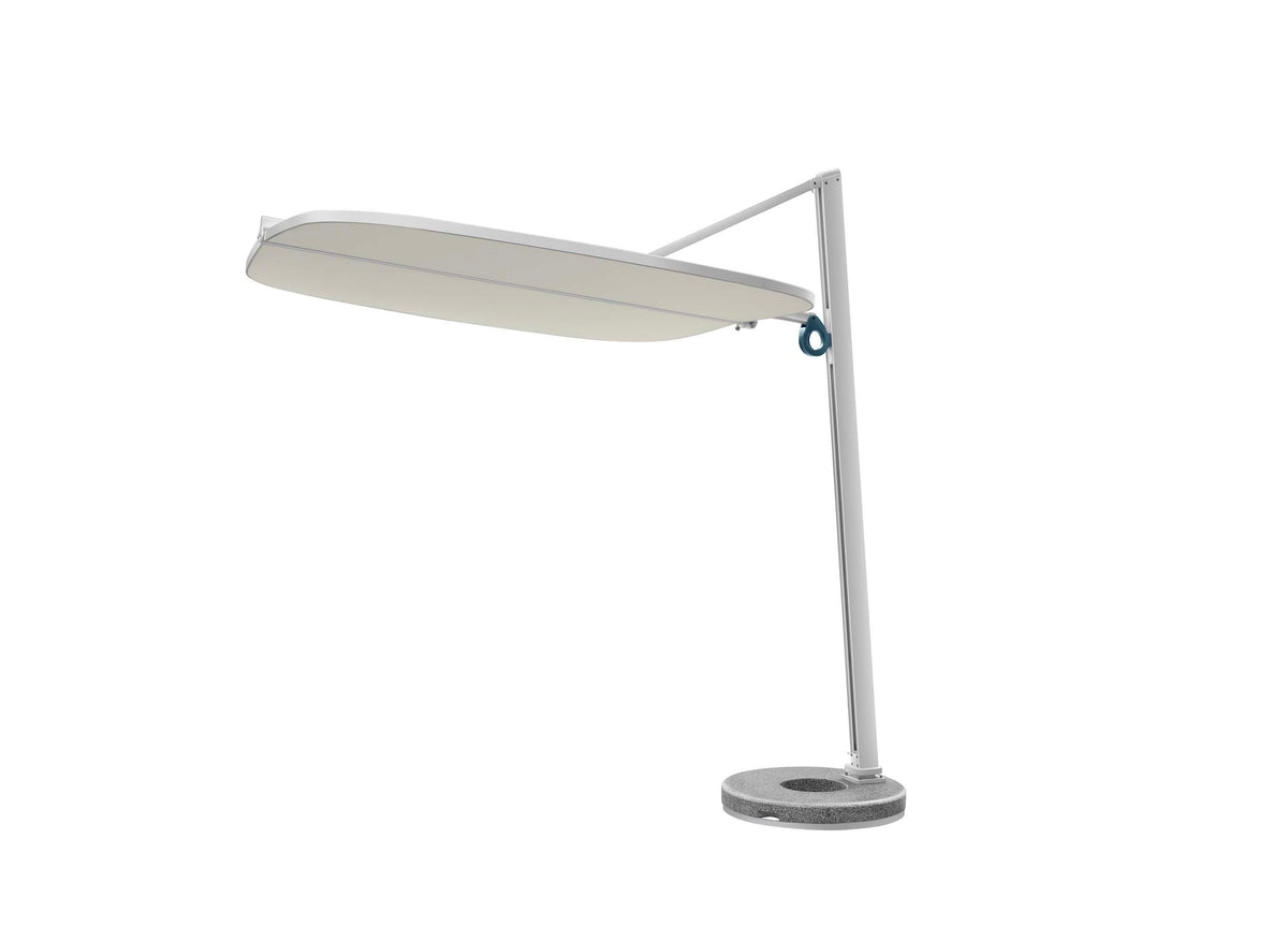 Alice white aluminum offset umbrella with acrylic canopy