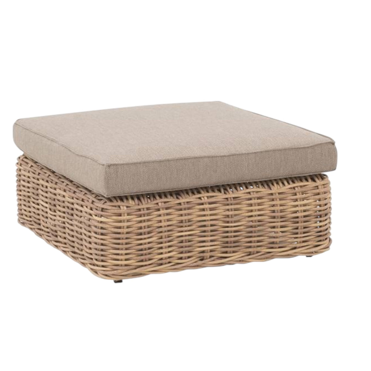 Bali round resin wicker outdoor pouf