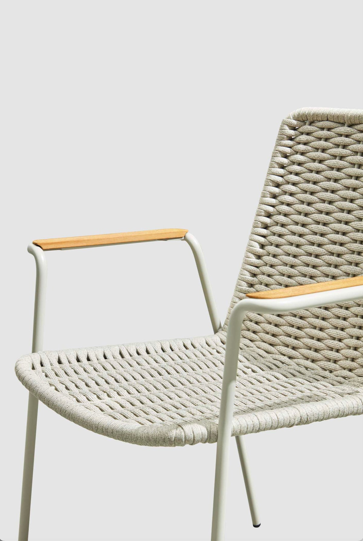 Sarran aluminum and rope commercial patio chairs, set of 4 – another view