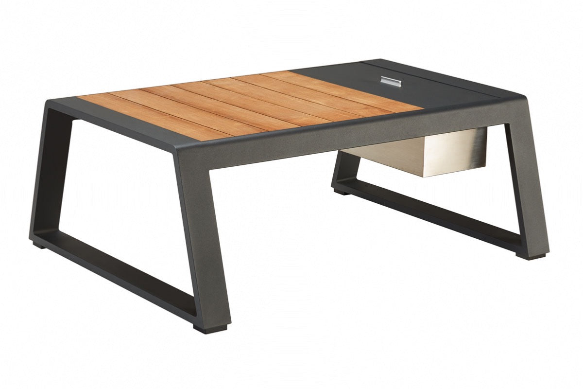 Cofy 3-seat aluminum and teak outdoor sofa – another view