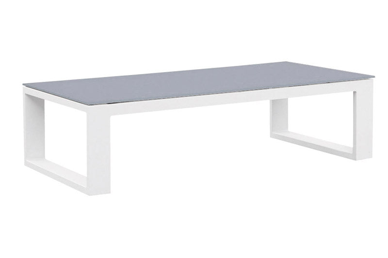 Belly Cosy white aluminum corner sofa with coffee table – another view (4)