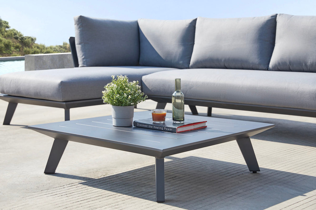 Coffee table from the Tiny Mini anthracite modular corner sofa with reversible chaise – another view