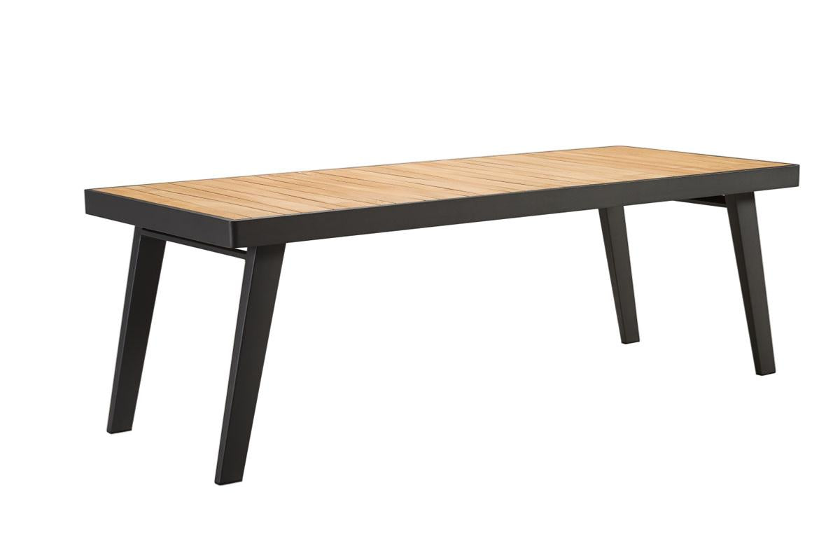 Coffee table from the Lovy Cosy Plus 7-piece aluminum and teak outdoor sectional – another view