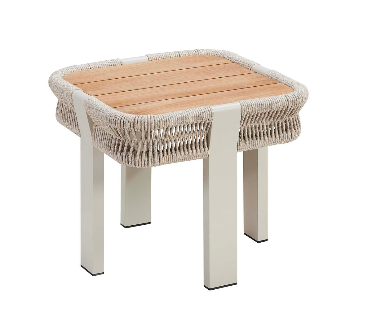 Olby aluminum and rope chaise lounges, set of 2 with teak table – another view
