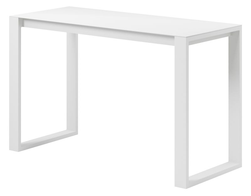 Como white aluminum bar-height patio set with six stools
