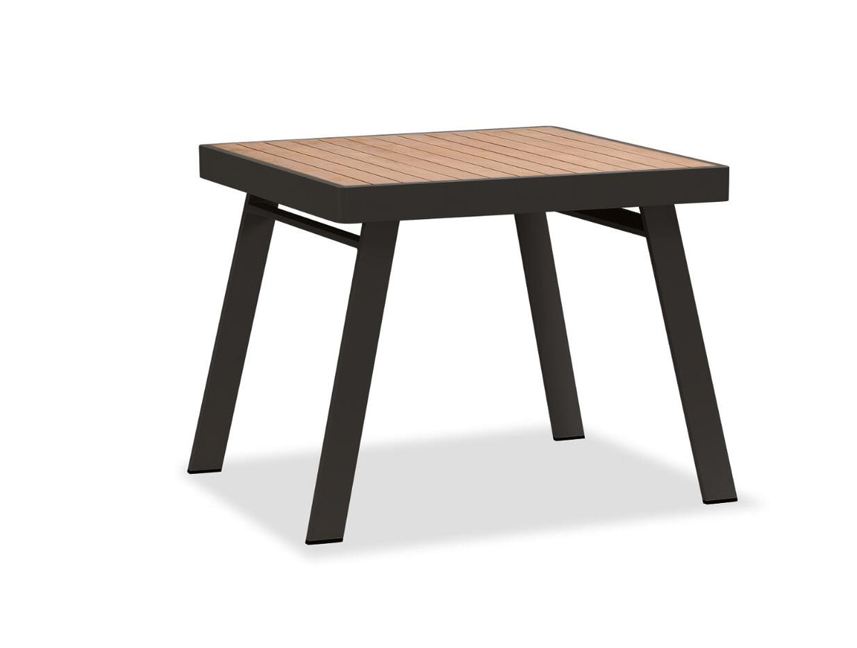 York black aluminum and teak bistro dining set for four