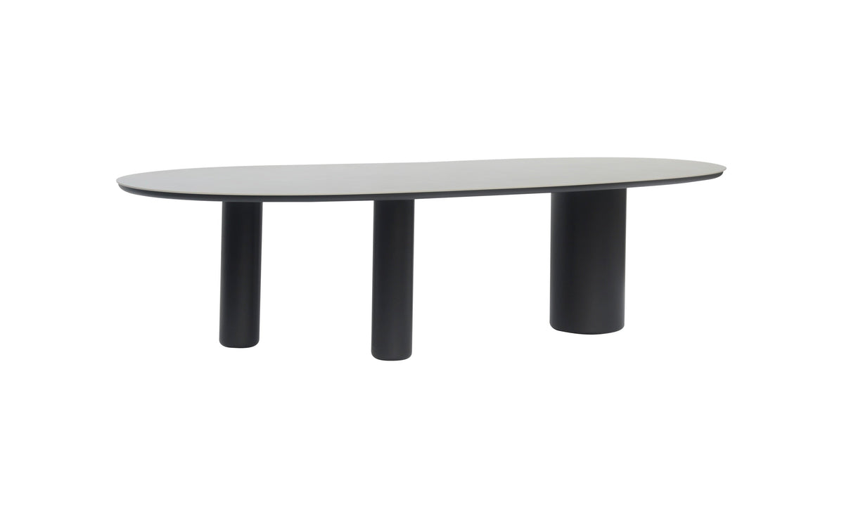 Aura free-form marble-effect ceramic outdoor dining table