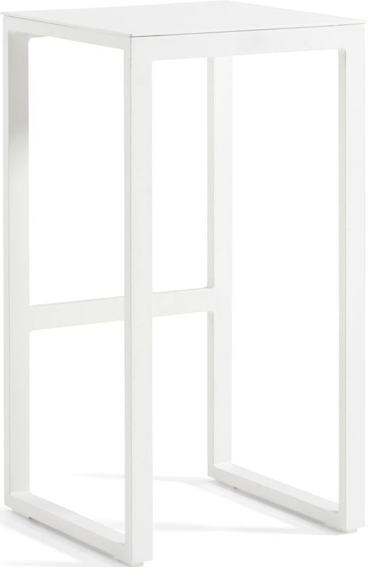 Como white aluminum bar-height patio set with six stools – another view