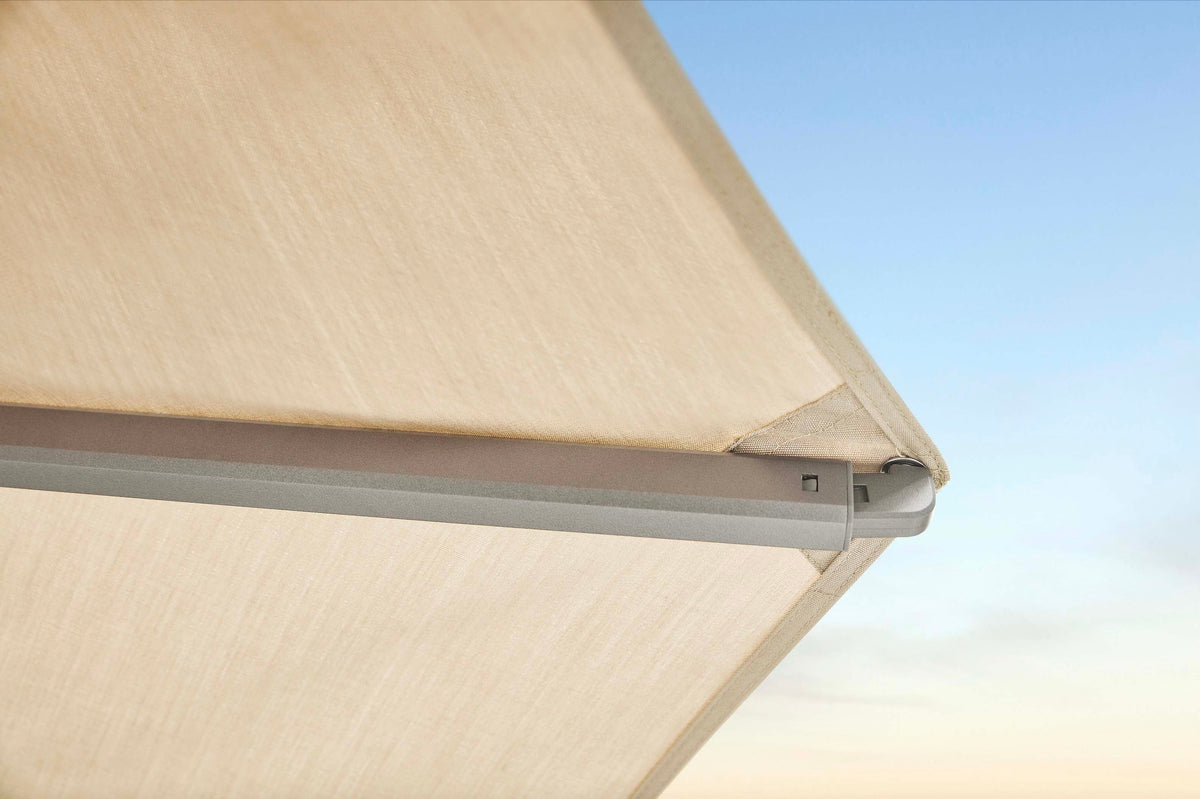 Loli beige gray aluminum patio umbrella, 2.75 x 2.75 m – close-up detail (4)