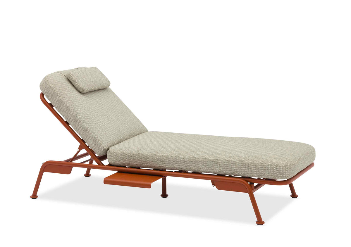 Sunny red convertible aluminum outdoor sofa lounger – another view