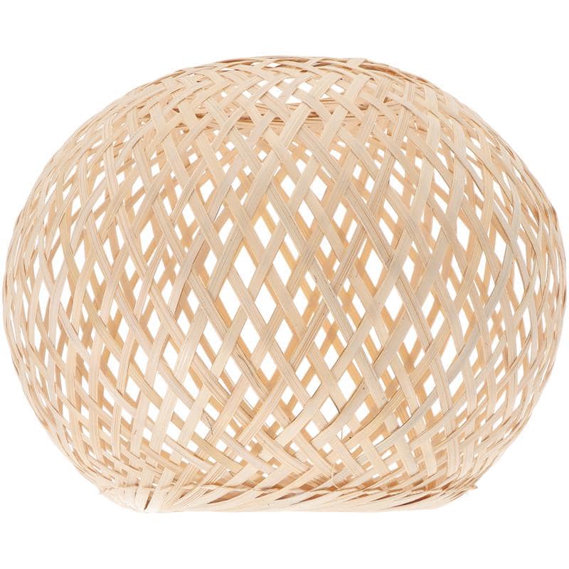 Rounded handmade rattan lamp shade with an airy mesh