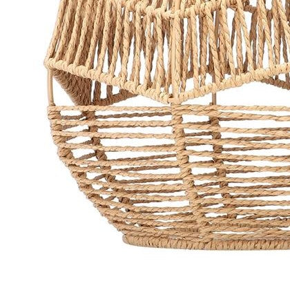 Handwoven natural rattan teardrop lamp shade – close-up detail (2)